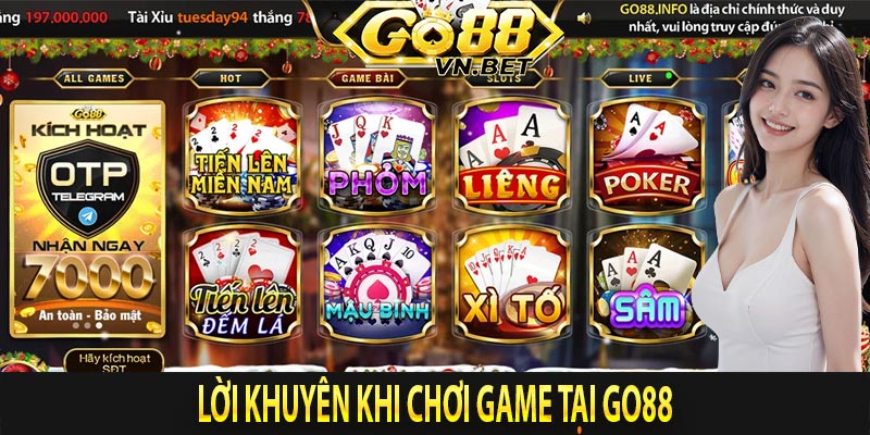 Lời khuyên khi chơi game tại Go88